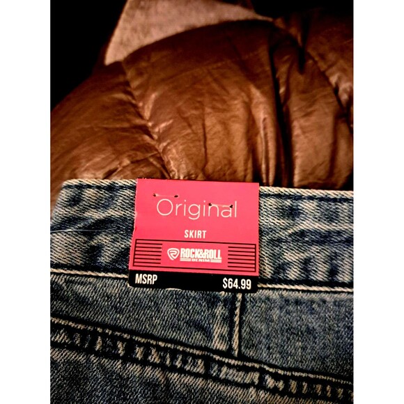 Rock & Roll Denim Skirt Women’s  Blue Jean Zip Fly Belt Studded‎ Stars   3 SIZES - Picture 6 of 8